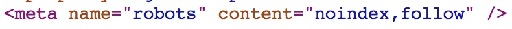 Meta Robots HTML Example