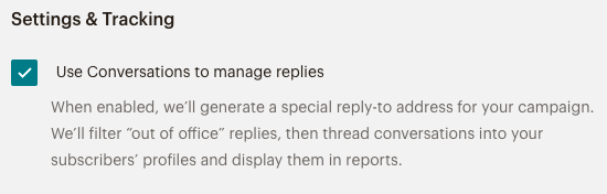 Mailchimp Manage Replies with Conversations