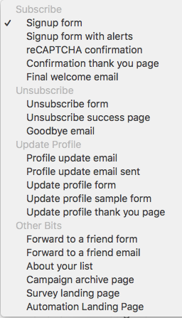 Mailchimp Forms & Pages
