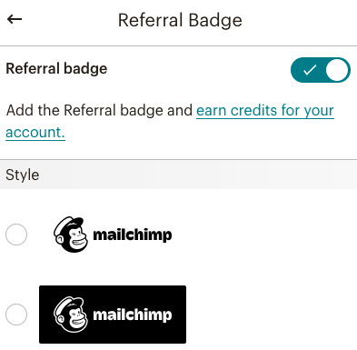 Mailchimp Referral Badge