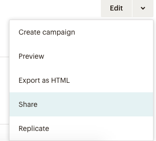 Mailchimp Share Template by URL