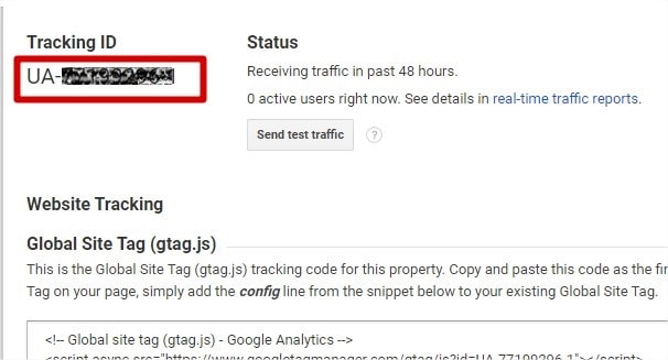 Universal Analytics Tracking ID
